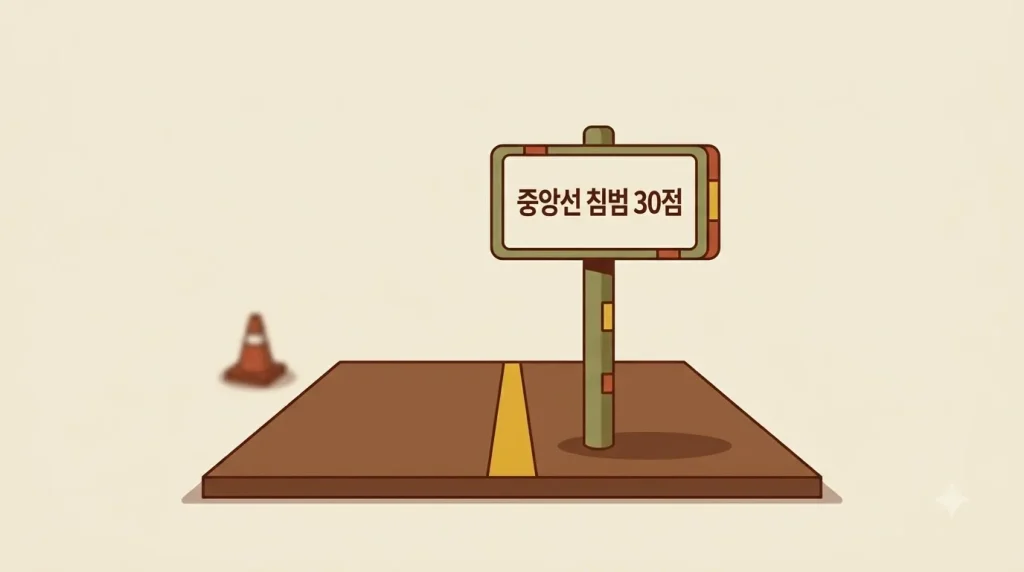 중앙선 침범 벌점 30점과 범칙금 기준