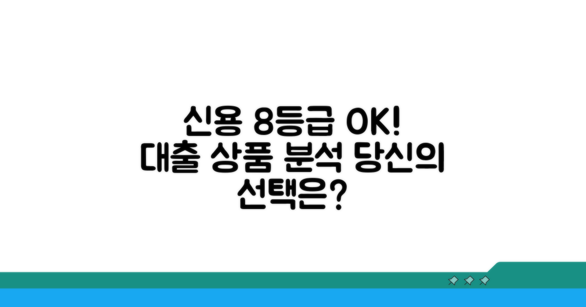 신용 8등급 맞춤 대출 상품 분석