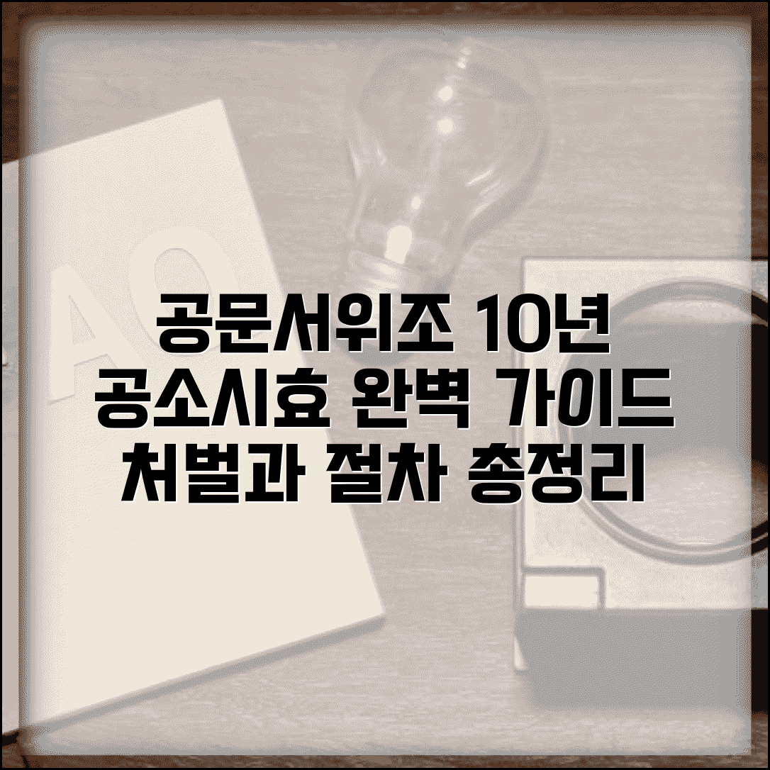 공문서위조 공소시효 10년 기간 | 공문서위조죄 공소시효 완벽 가이드