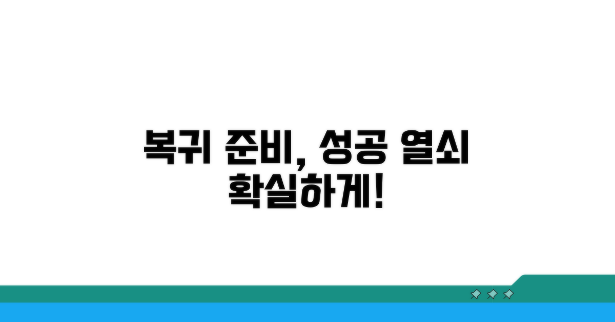 성공적인 복귀를 위한 준비
