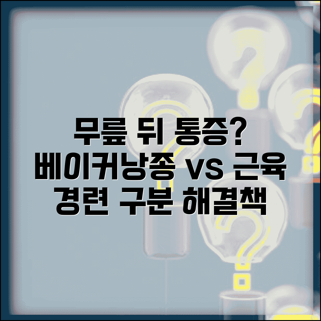 무릎 뒤쪽 통증 원인 베이커낭종 근육 경련 구분법