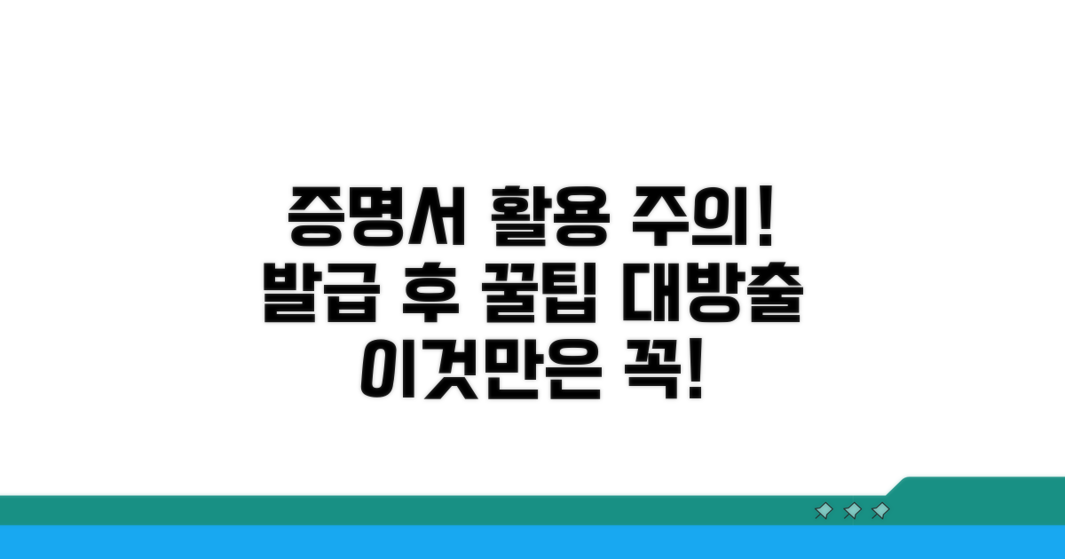 증명서 발급 후 활용 팁과 주의사항