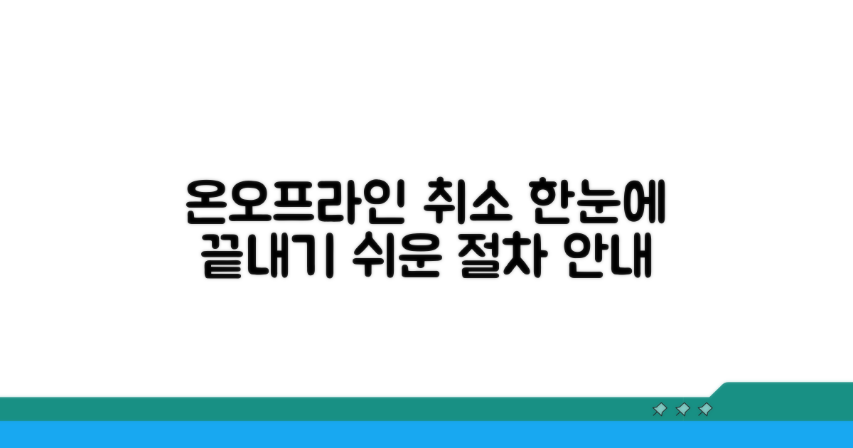 온라인·오프라인 취소 절차 한눈에