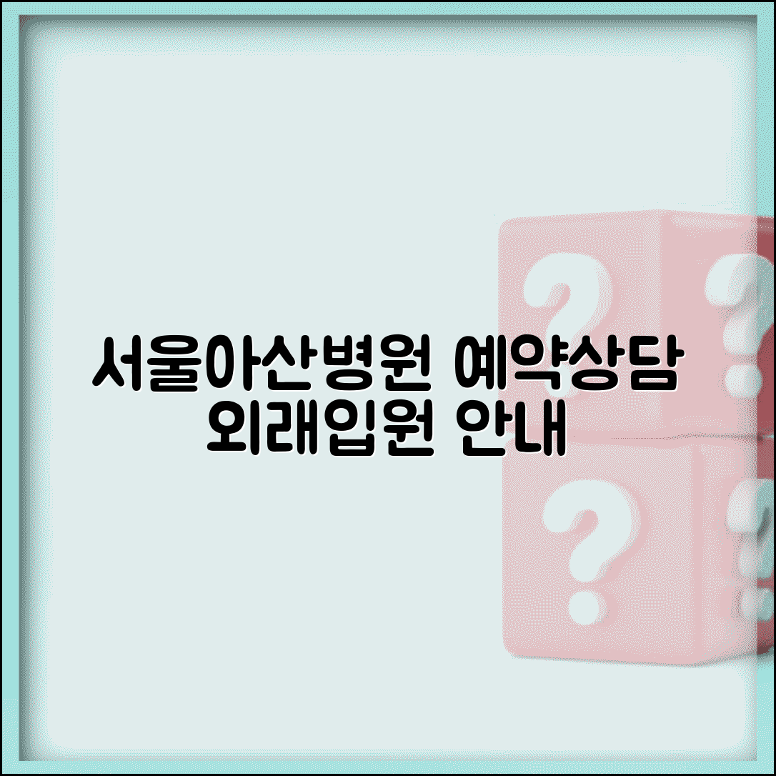 서울아산병원 예약 전화번호와 외래 진료 입원 상담