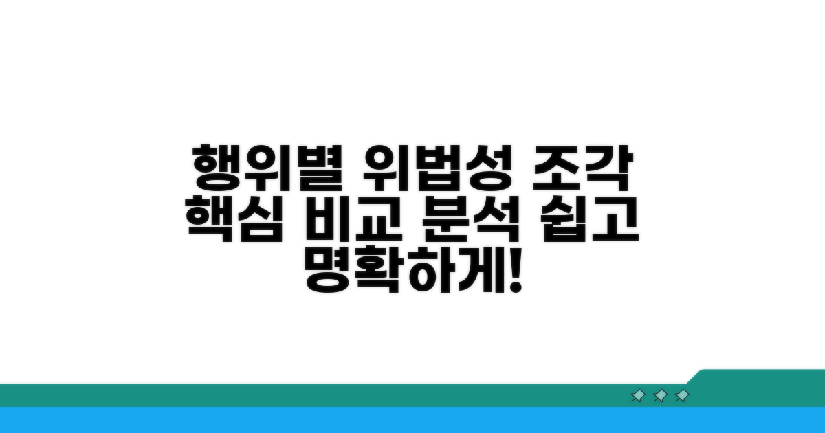 행위별 위법성 조각 상세 비교