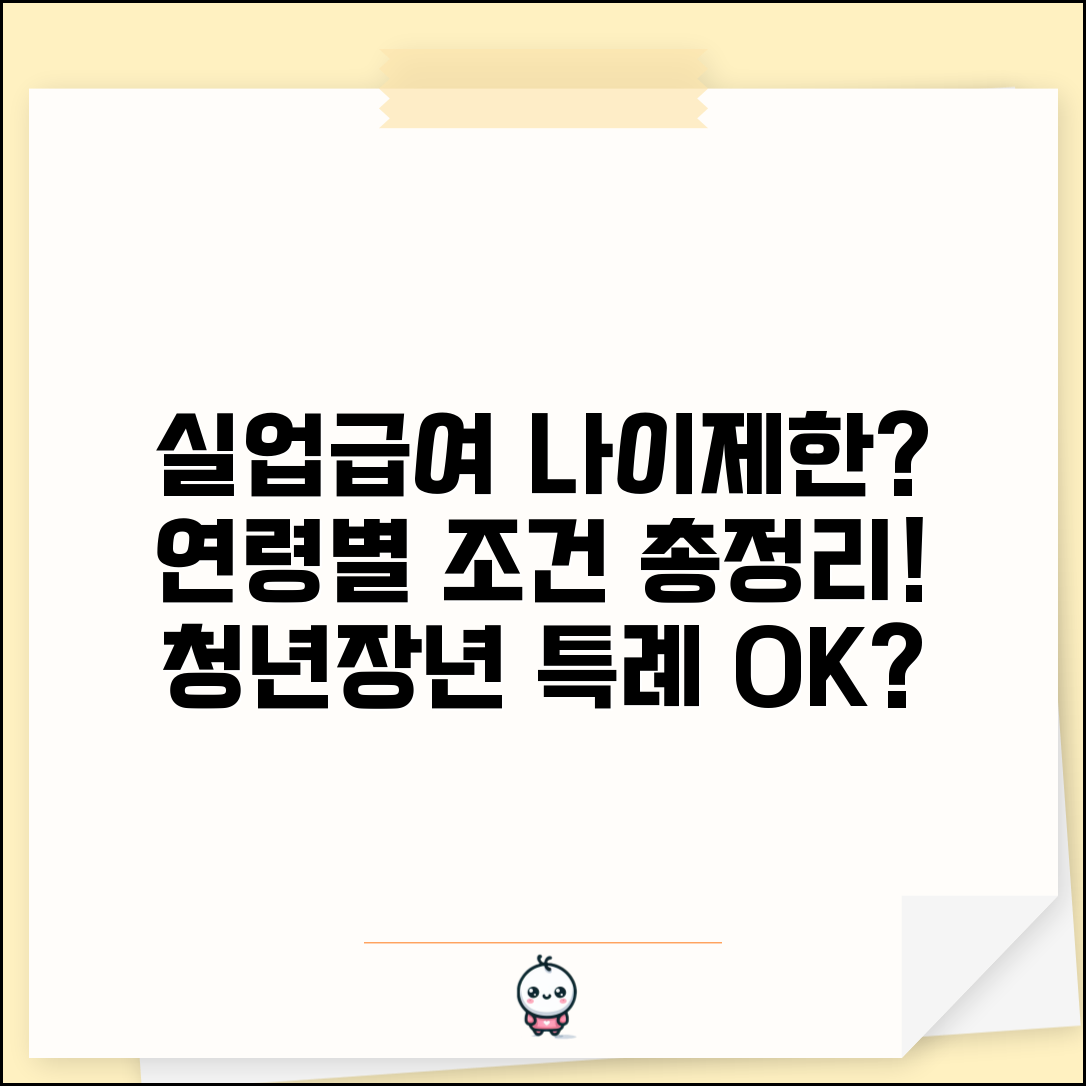 실업급여 나이제한 있나요? | 연령별 수급조건, 청년·장년 특례 총정리