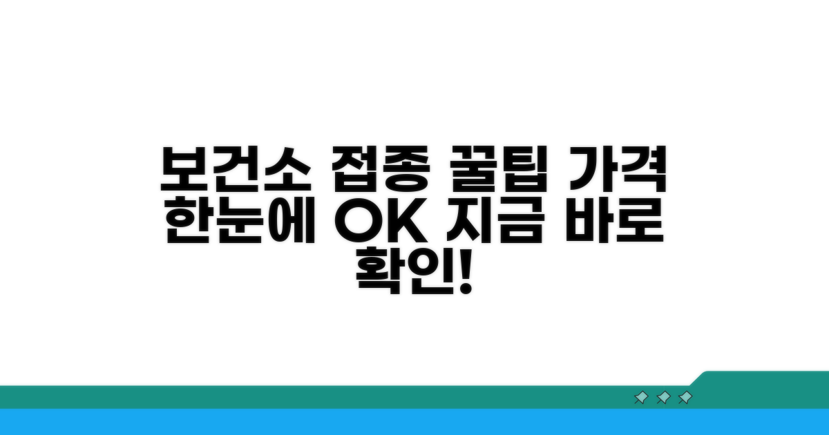 보건소 예방접종 가격 한눈에