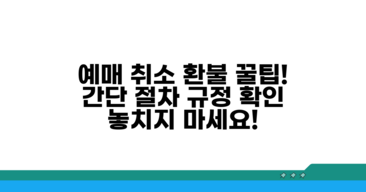 온라인 예매 취소 절차 및 환불 규정