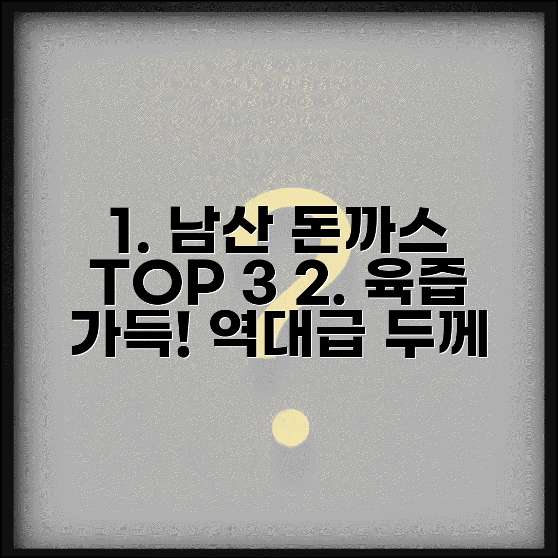 남산 돈까스 인기 맛집 순위 | 두툼한 고기의 진수를 맛보다