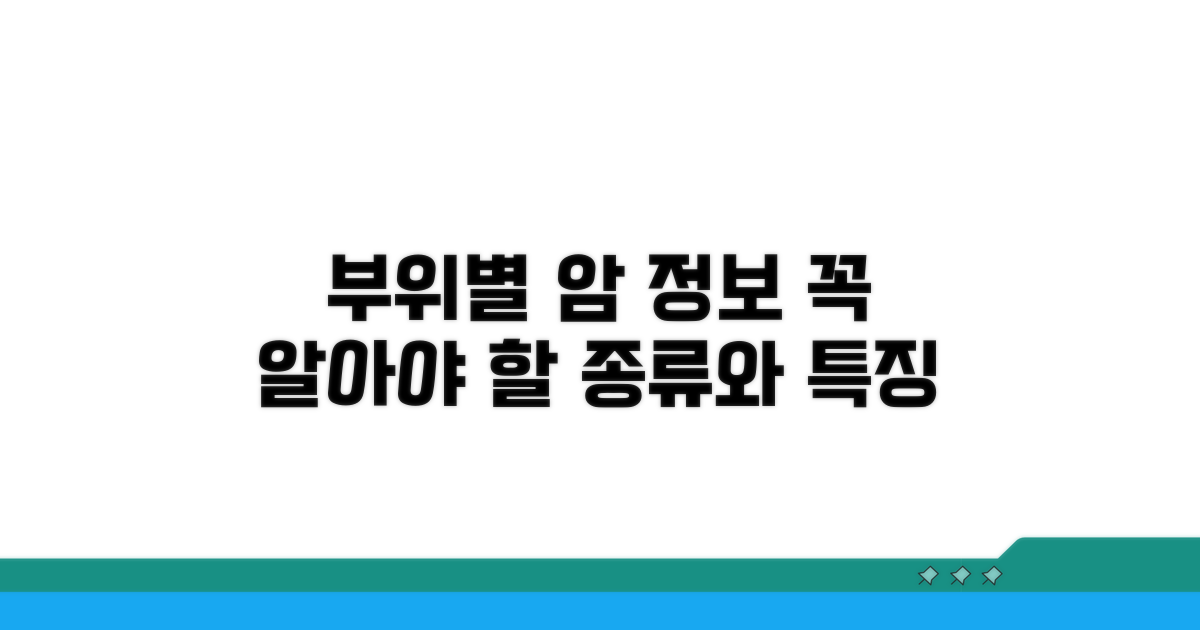 부위별 암 종류와 특징 비교