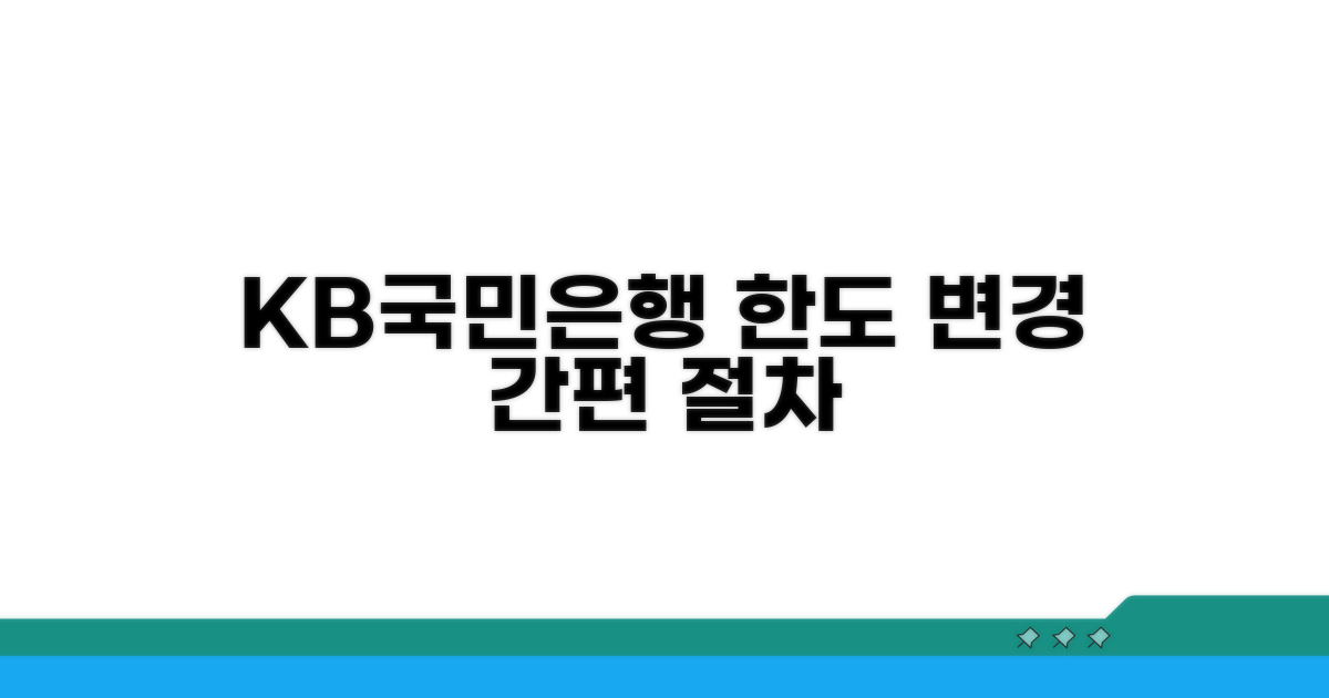 KB국민은행 한도 변경 절차 안내