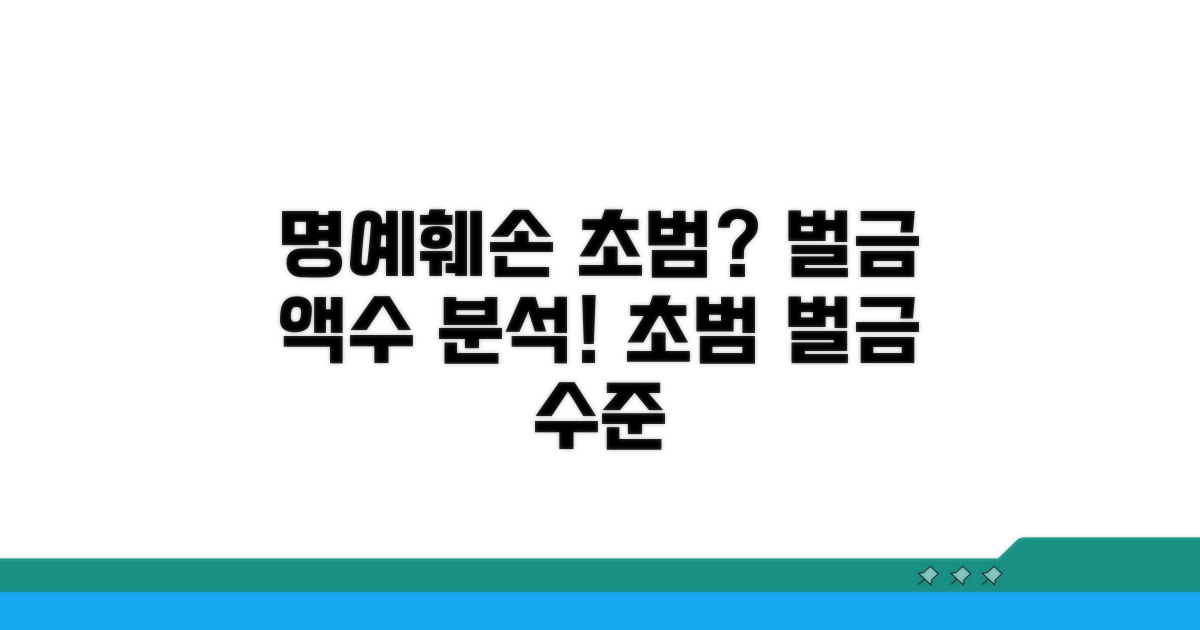 명예훼손 초범 벌금 수준 분석