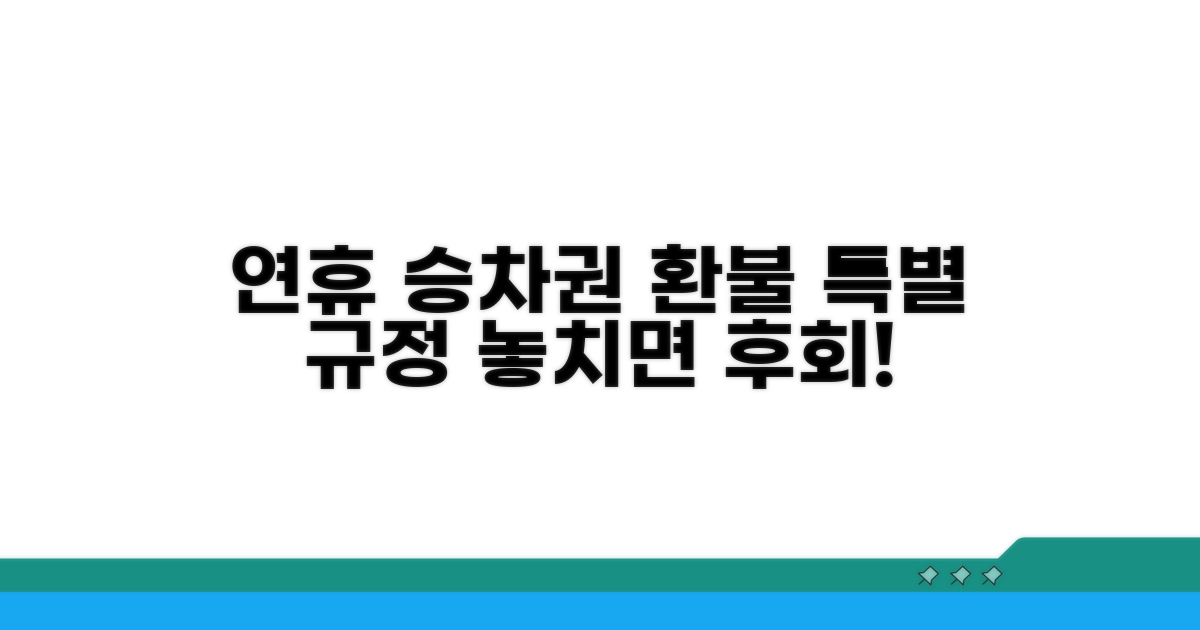 연휴 승차권 환불, 특별 규정 확인!