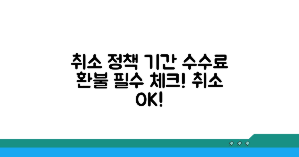 취소 가능 기간 및 수수료 알아보기