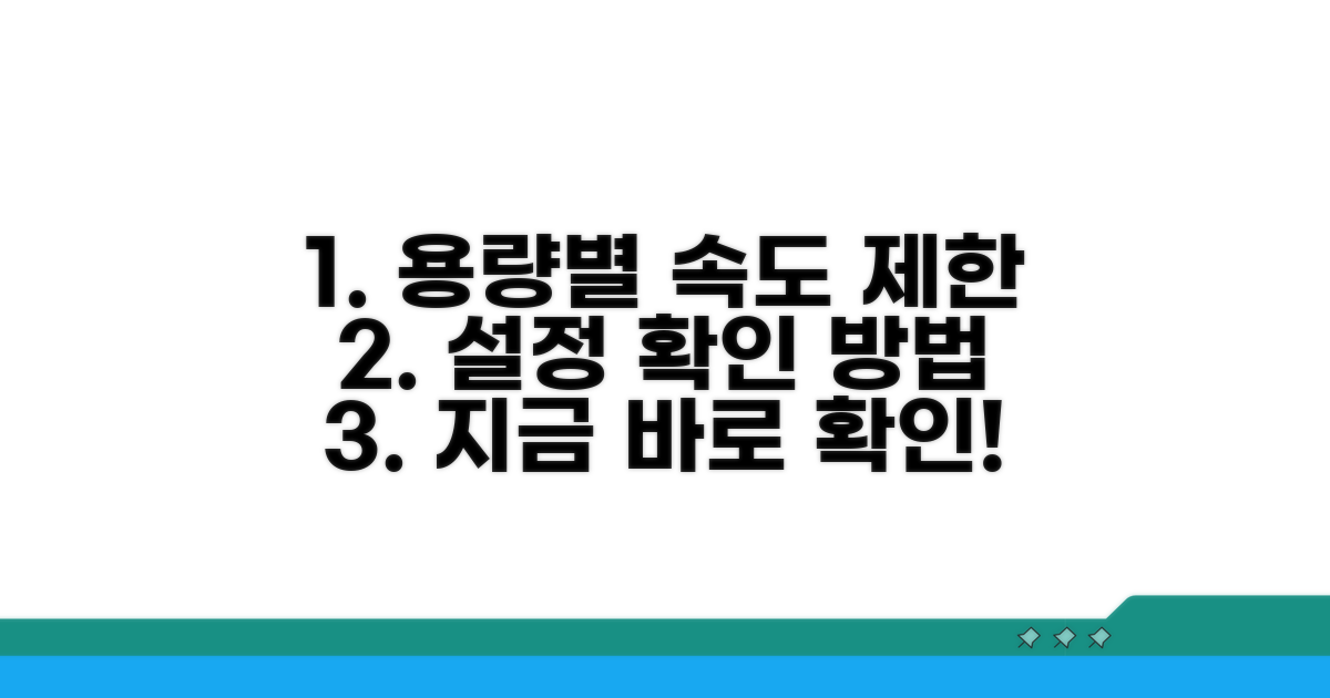 용량별 전송 제한 및 설정 확인