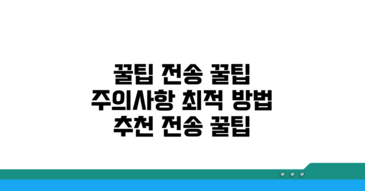 주의사항과 최적 전송 꿀팁