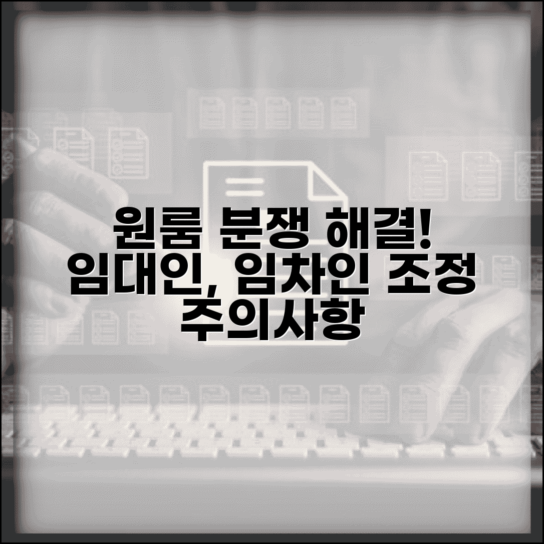 원룸 임대차 분쟁 해결 방법 | 임대인 임차인 분쟁 조정신청 절차 및 주의사항
