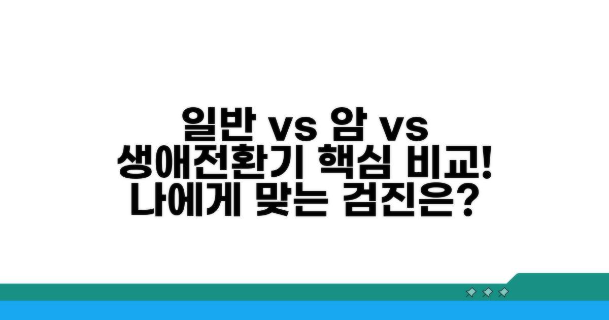 일반검진, 암검진, 생애전환기검진 핵심 비교
