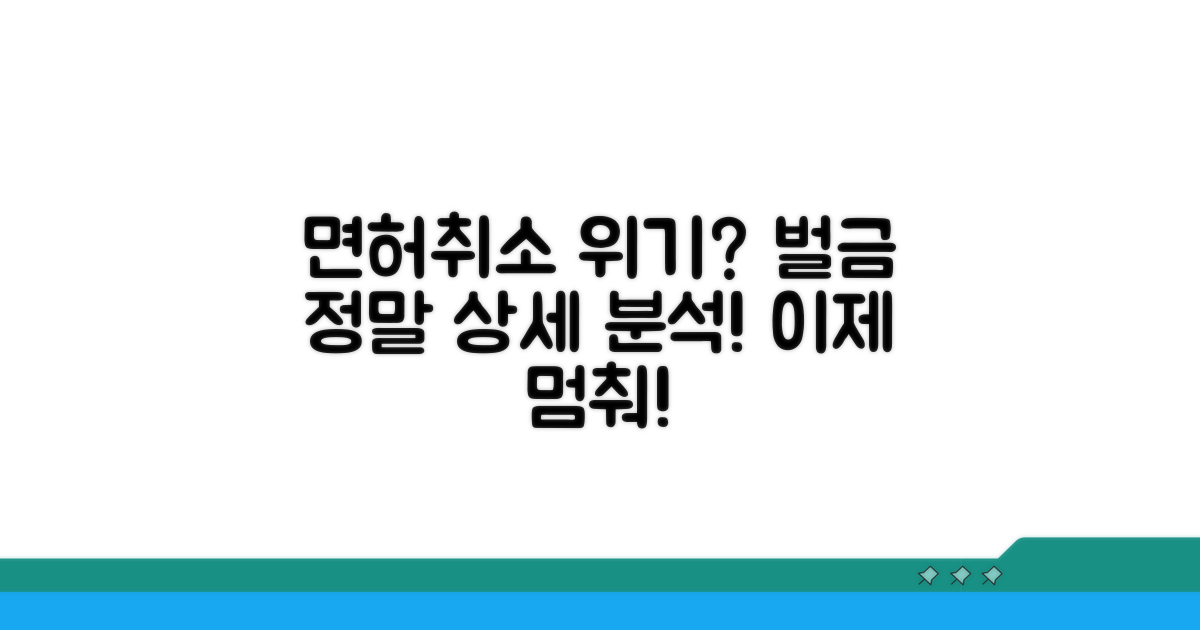 면허취소 위기, 벌금 상세 분석