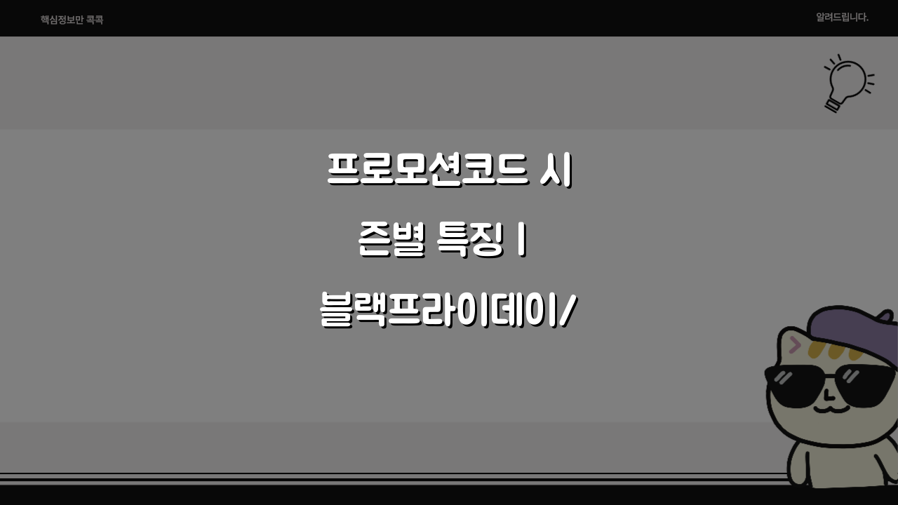프로모션코드 시즌별 특징 | 블랙프라이데이/연말/광군제 핫딜 시기 공략법