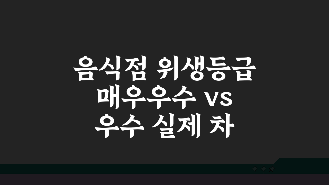 음식점 위생등급 매우우수 vs 우수 실제 차이: 주방 청결도 등급 현장 비교 꿀팁