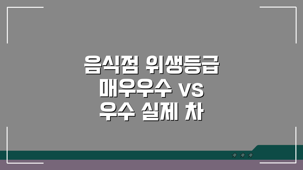 음식점 위생등급 매우우수 vs 우수 실제 차이: 주방 청결도 등급 현장 비교 꿀팁
