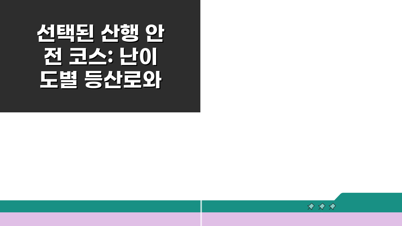 선택된 산행 안전 코스: 난이도별 등산로와 준비물 완벽 체크