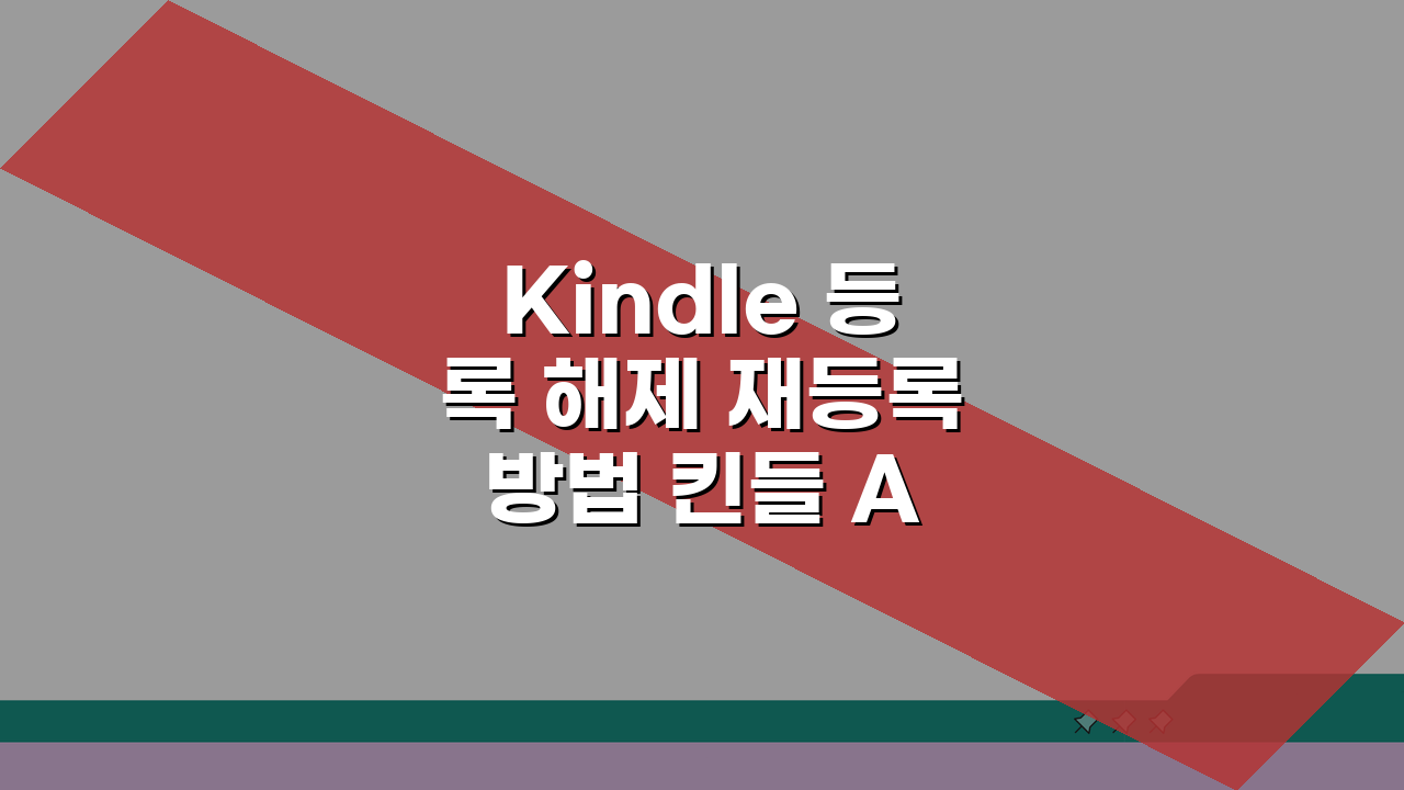 Kindle 등록 해제 재등록 방법 킨들 Amazon 계정 연결 5단계 가이드